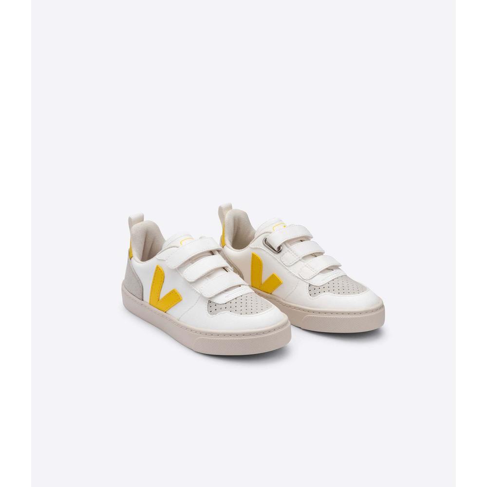 Kids' Veja V-10 CWL Sneakers White/Yellow | SG 860AHK